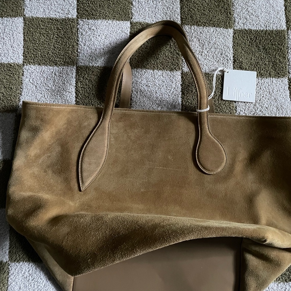 Liffner Tan Beige Suede Women's Tote Bag